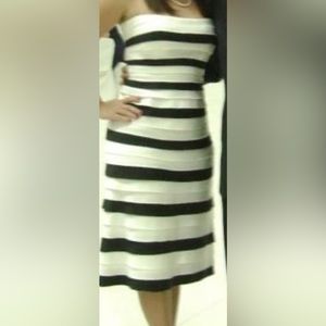 BCBG MaxAzria Black and White Dress Size 8